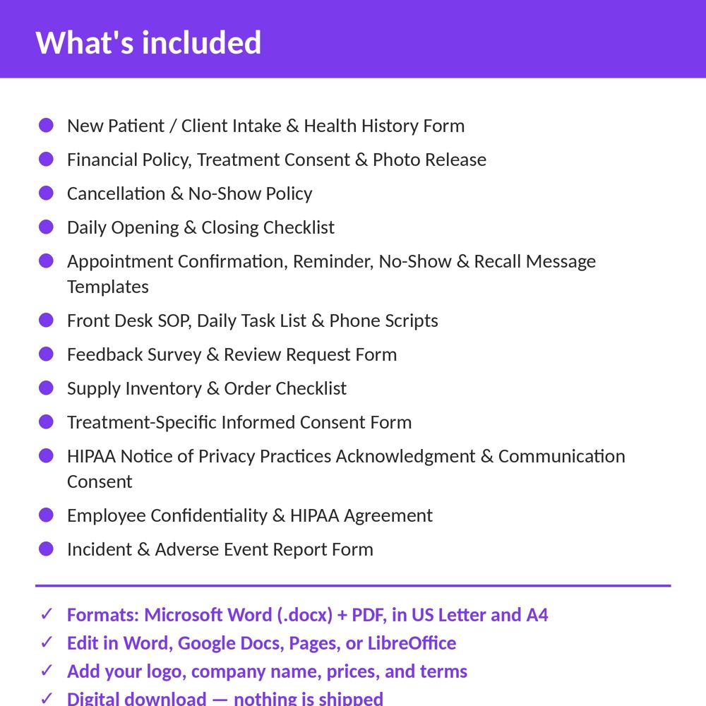 Chiropractic Office Complete Practice Kit — what is included