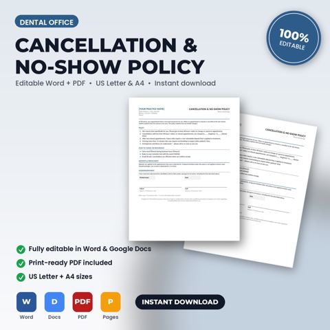 Dental Office Cancellation & No-Show Policy — Dental Office template cover