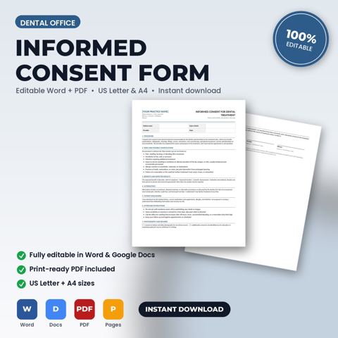 Dental Office Treatment-Specific Informed Consent Form — Dental Office template cover