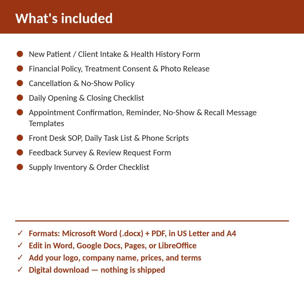 Home Health Agency Forms Bundle — what is included