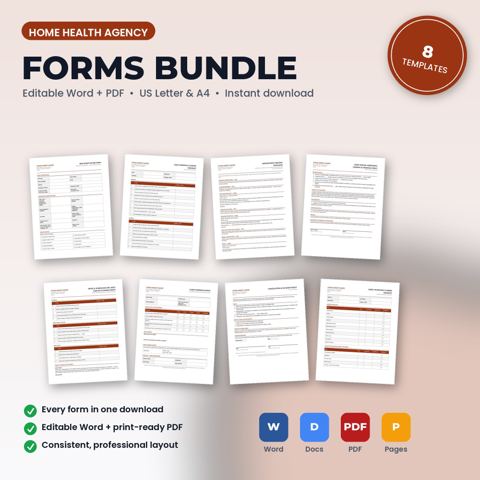 Home Health Agency Forms Bundle — Home Health Agency template cover
