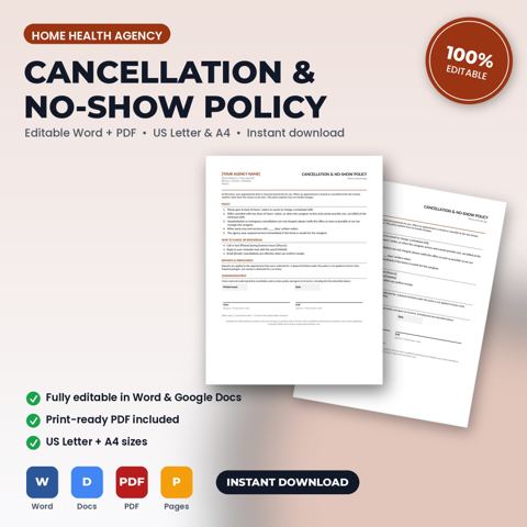 Home Health Agency Cancellation & No-Show Policy — Home Health Agency template cover