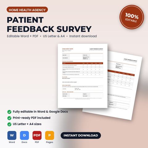 Home Health Agency Feedback Survey & Review Request Form — Home Health Agency template cover