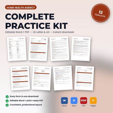 Home Health Agency Complete Practice Kit — Home Health Agency template cover