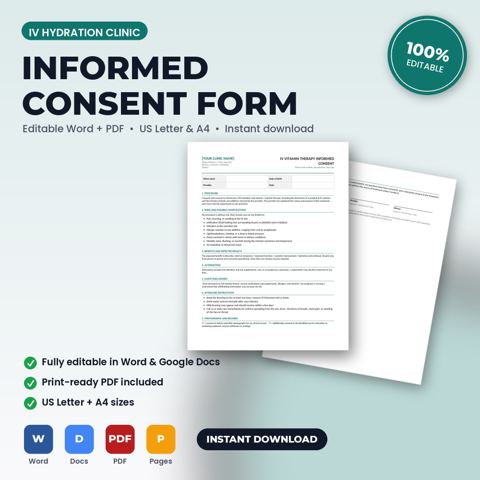IV Hydration Clinic Treatment-Specific Informed Consent Form — IV Hydration Clinic template cover