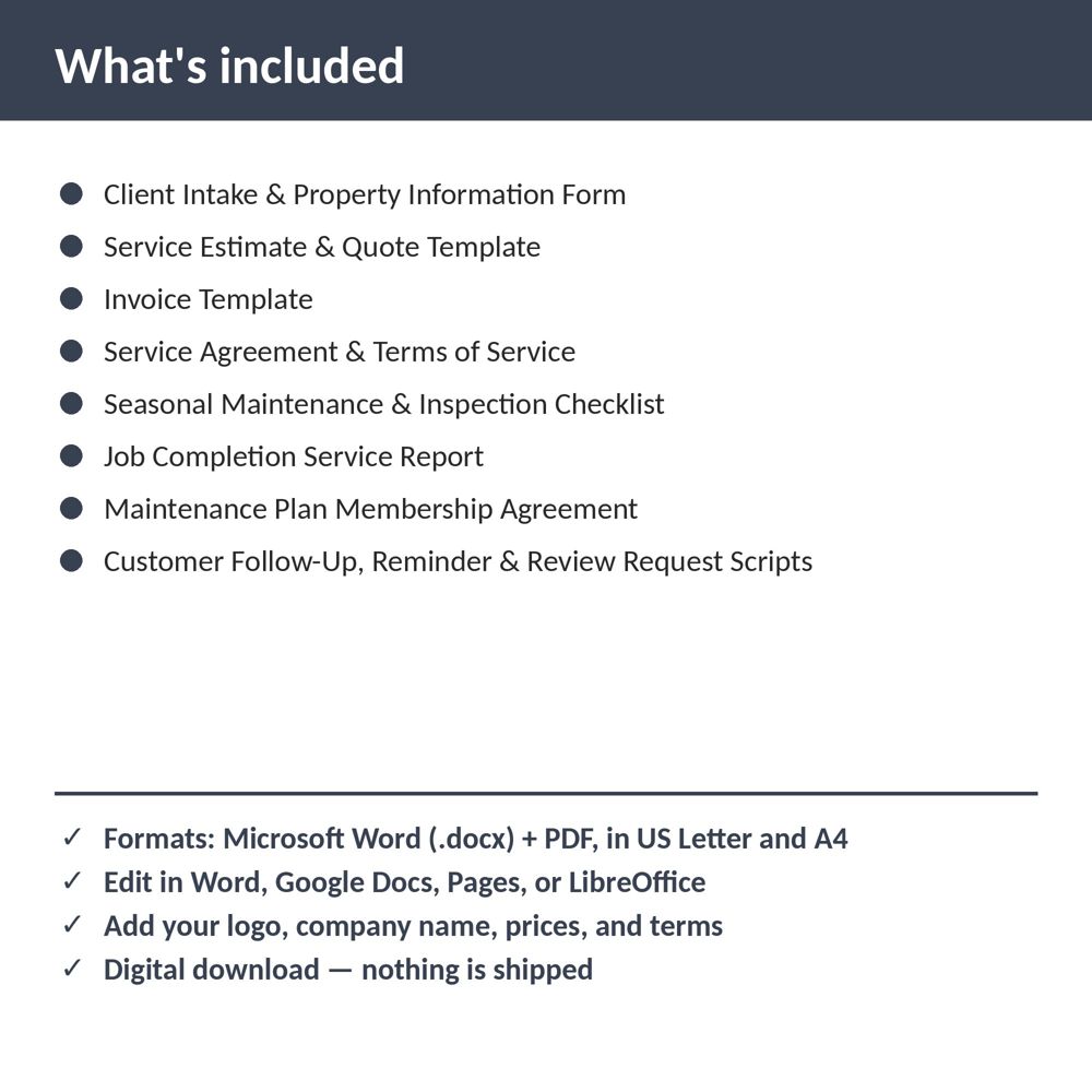 Locksmith Business Forms Bundle — what is included