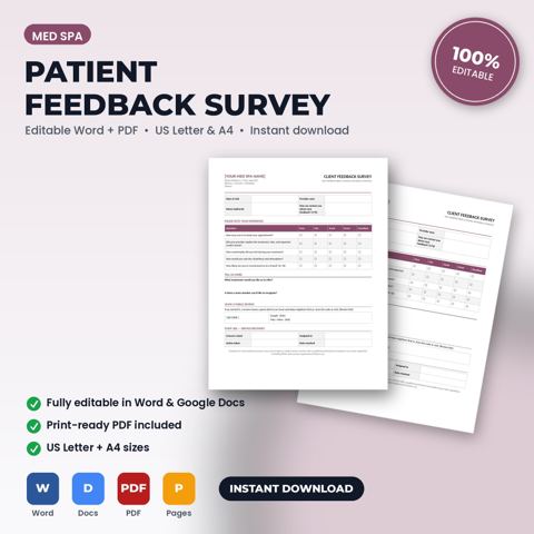 Med Spa Feedback Survey & Review Request Form — Med Spa template cover
