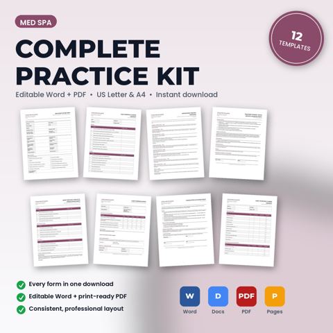Med Spa Complete Practice Kit — Med Spa template cover
