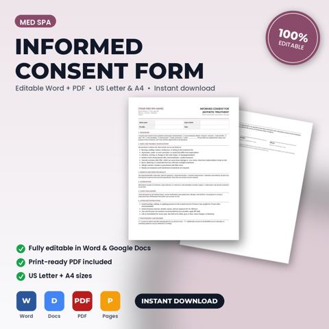 Med Spa Treatment-Specific Informed Consent Form — Med Spa template cover