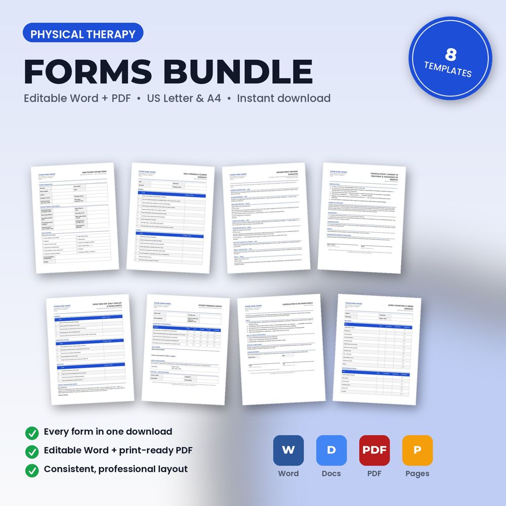 Physical Therapy Forms Bundle — cover preview