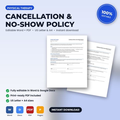 Physical Therapy Clinic Cancellation & No-Show Policy — Physical Therapy Clinic template cover