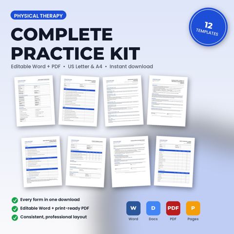 Physical Therapy Complete Practice Kit — Physical Therapy Clinic template cover